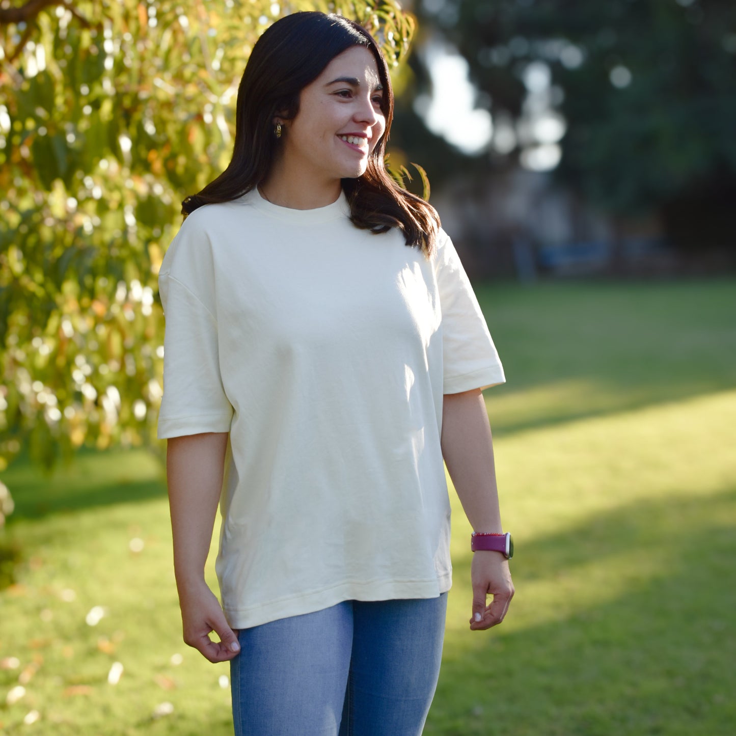 Polera Oversize Pima Mujer Crema